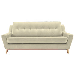 G Plan Vintage The Fifty Three Leather Large 3 Seater Sofa Capri Leather Chalk